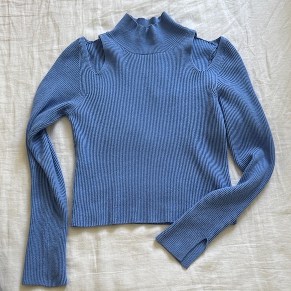 French Connection Blue Turtle Neck Sweater - NWT - Picture 1 of 6
